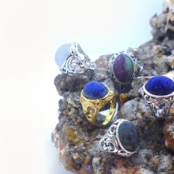FILIGREE Rings with Various Semi Precious Stones